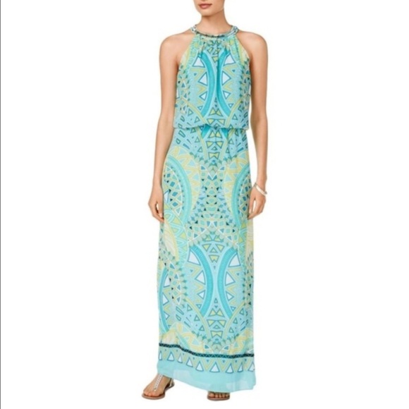 MSK maxi Dress NWT size 6 Teal - Picture 1 of 14